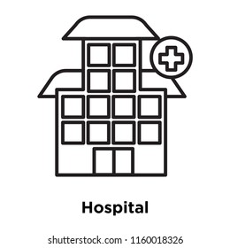 Hospital icon vector isolated on white background, Hospital transparent sign , sign and symbols in thin linear outline style