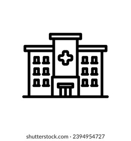 hospital icon vector in line style