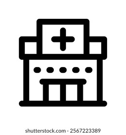 hospital icon. vector line icon for your website, mobile, presentation, and logo design.