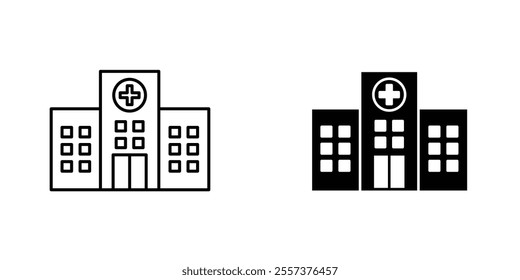 Hospital Icon vector. liner and flat style icons set.