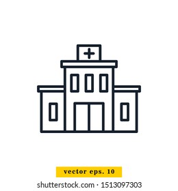 Hospital Icon Vector Logo Design Template
