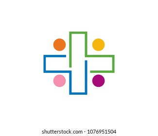 Hospital Icon Vector Logo Template Illustration Design