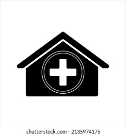 Plantilla de logotipo del vector de icono del hospital.