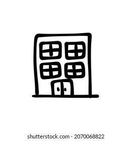 icono del hospital en el vector. Logotipo - Doodle