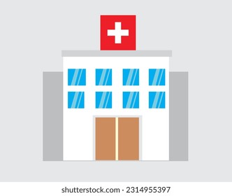 vector de icono del hospital en fondo gris