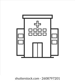 hospital icon vector on white background