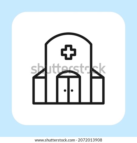 Hospital icon vector with outline style isolated on white background. Vector illustration sign symbol icon concept for medical, science, web, apps, technology and project