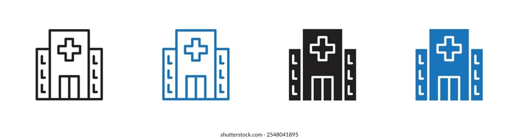 Hospital icon Vector set outline