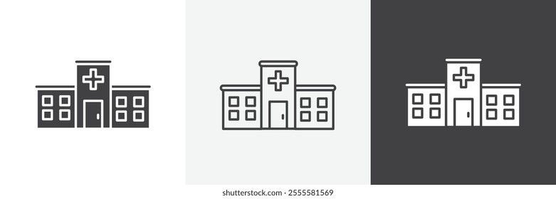 Hospital icon vector set for ui designs
