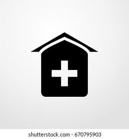 hospital icon. vector sign symbol on white background