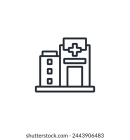 Hospital icon. vector.Editable stroke.linear style sign for use web design,logo.Symbol illustration.