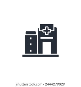 Hospital icon. vector.Editable stroke.linear style sign for use web design,logo.Symbol illustration.