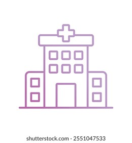 Icono de hospital con fondo blanco Vector Ilustración de stock