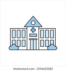 hospital icon with white background vector stock illustration