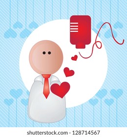 Hospital Icons (blood transfusion) On blue background Hospital Icons (blood transfusion) On blue background