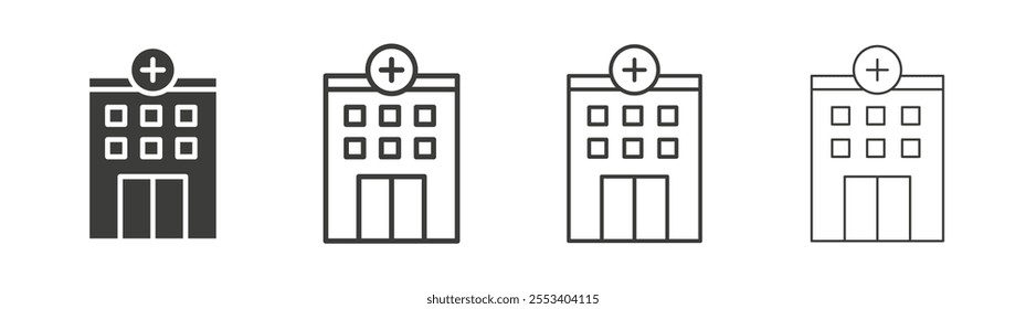 Hospital icons collection. vector set in black color