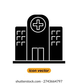 hospital icons. Flat illustrations of hospital vector icons for the web. Vector illustrations of company icons.