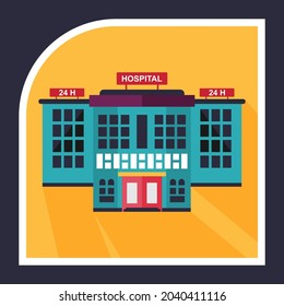 Hospital Icons, Healthcare Clipart, Flat Hospital Building Icon Design.Hospital Icon Vector Flat Design.