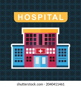 Hospital Icons, Healthcare Clipart, Flat Hospital Building Icon Design. Hospital Icon Vector Flat Design. Hospital Building Icon.