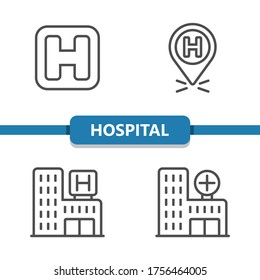 Hospital Icons. Professional, pixel perfect icons. EPS 10 format.