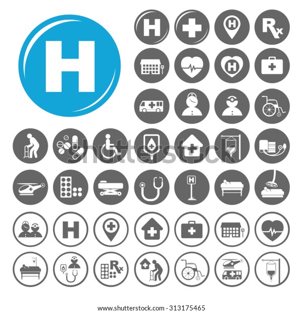 Hospital icons set.\
Illustration EPS10