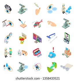 Hospital icons set. Isometric set of 25 hospital vector icons for web isolated on white background