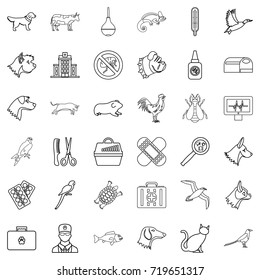 Hospital icons set. Outline style of 36 hospital vector icons for web isolated on white background