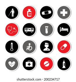 hospital icons set  for use  