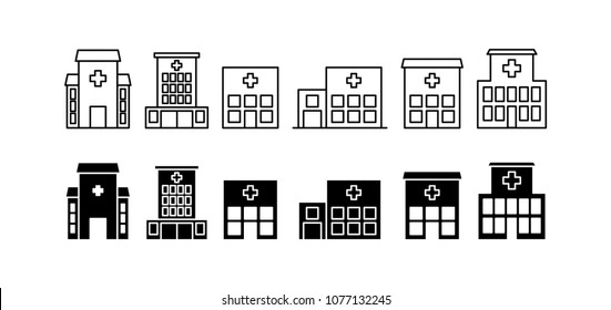 Hospital icons set, vector illustration