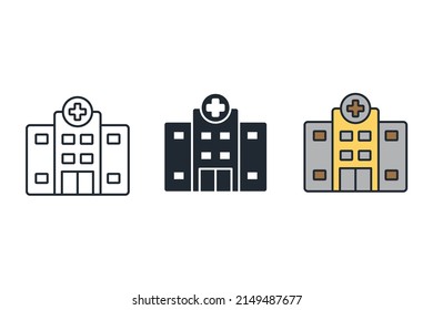 Hospital icons  symbol vector elements for infographic web