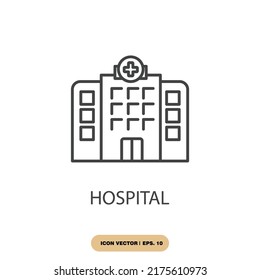 símbolo de iconos de hospital elementos vectores para la web infográfica