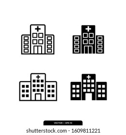 Hospital Icons Vector Collection, Illustration Logo Template