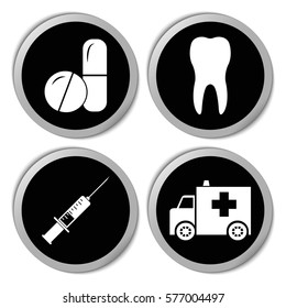 Hospital icons - vector stickers  set