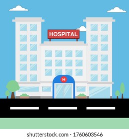 Hospital illustration, hospital design vector
