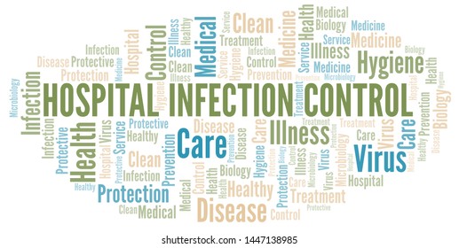 Hospital Infection Control Word Cloud Vector Made With Text Only