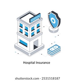 Hospital Insurance isometric stock illustration. EPS File stock illustration
