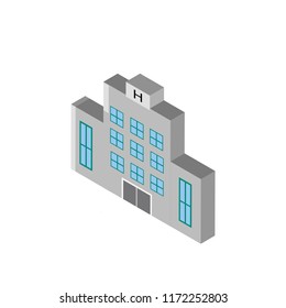 Hospital isometric left top view 3D icon