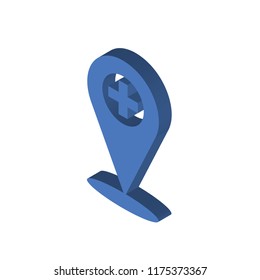Hospital isometric left top view 3D icon