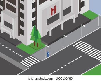 Hospital Isometric left view