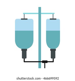 Hospital IV drip icon in flat style on a white background