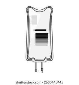 hospital iv fluid bag cartoon. treatment healthcare, sterile plastic, tubing needle hospital iv fluid bag sign. isolated symbol vector illustration