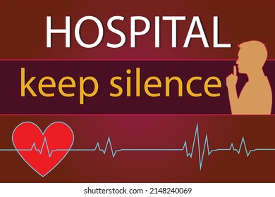 hospital keep silence. with gradient background