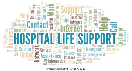 Hospital Life Support word cloud vector made with text only