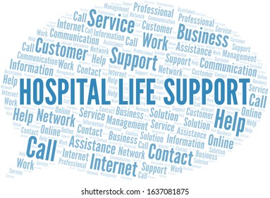 Hospital Life Support word cloud vector made with text only.