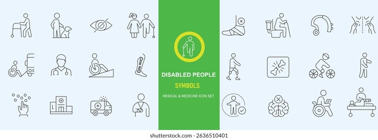 Hospital Line Editable Icons set. Vector illustration in modern thin line style of medicine related icons doctor, ambulance, treatment, and more. Pictograms and infographics