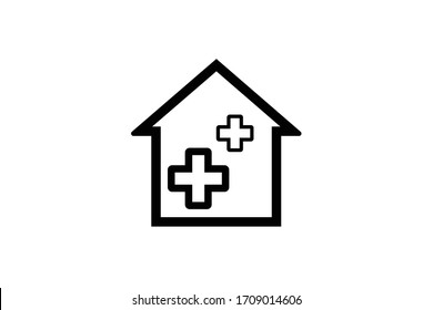 Hospital line icon. High quality black outline logo for web site design and mobile apps.home care icon. Vector illustration on a white background.