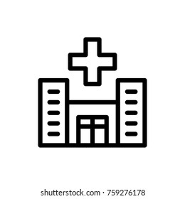 Hospital line icon. High quality black outline logo for web site design and mobile apps. Vector illustration on a white background.