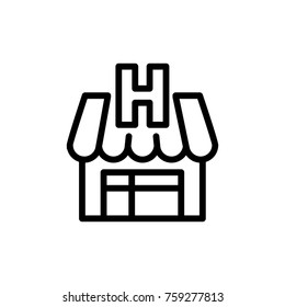 Hospital line icon. High quality black outline logo for web site design and mobile apps. Vector illustration on a white background.