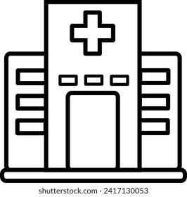 Hospital line icon, Medical building symbol, logo illustration. Replaceable vector design.