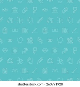 Hospital line icon pattern set